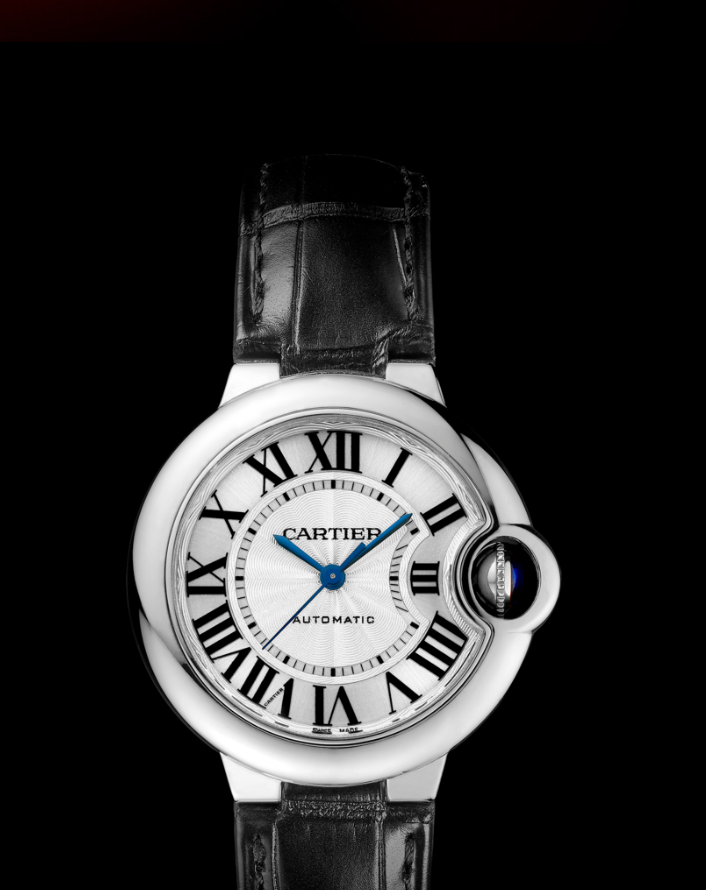 Cartier-Ballon-Bleu-Black-Leather-Straps-Replica