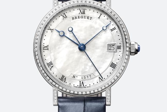 The blue straps copy watches are decorated with diamonds.